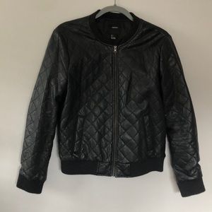 Faux leather bomber style jacket